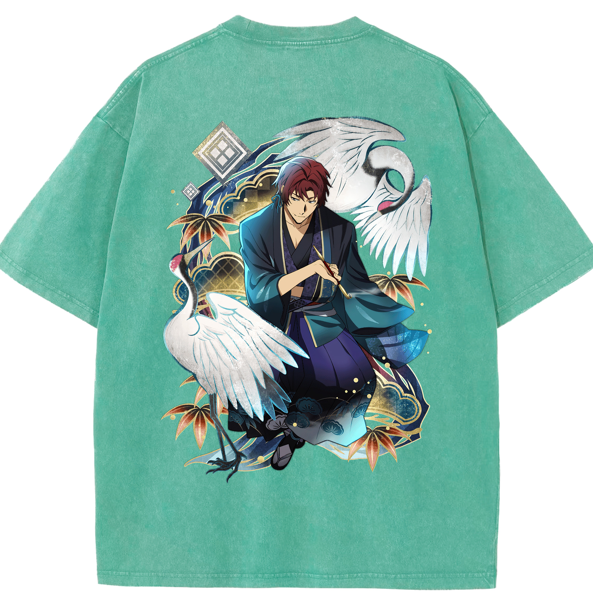 （画像用） 文豪ストレイドッグス Bungo Stray Dogs 綿100% ヴィンテージ風 半袖Tシャツ（背面プリント）